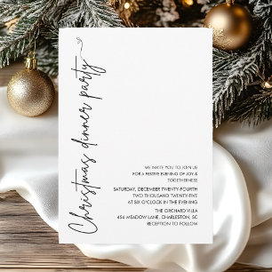 Minimalist Christmas Dinner Party  Invitation