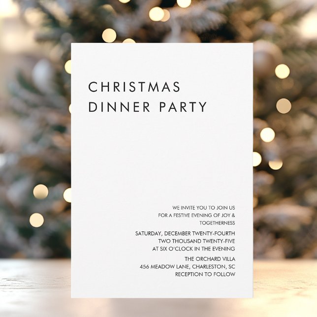 Minimalist Christmas Dinner Party Invitation (Creator Uploaded)