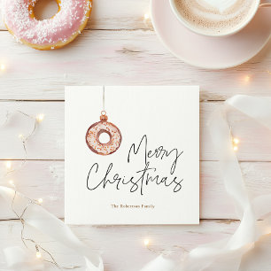 Minimalist Christmas Doughnut Ornament Holiday Card