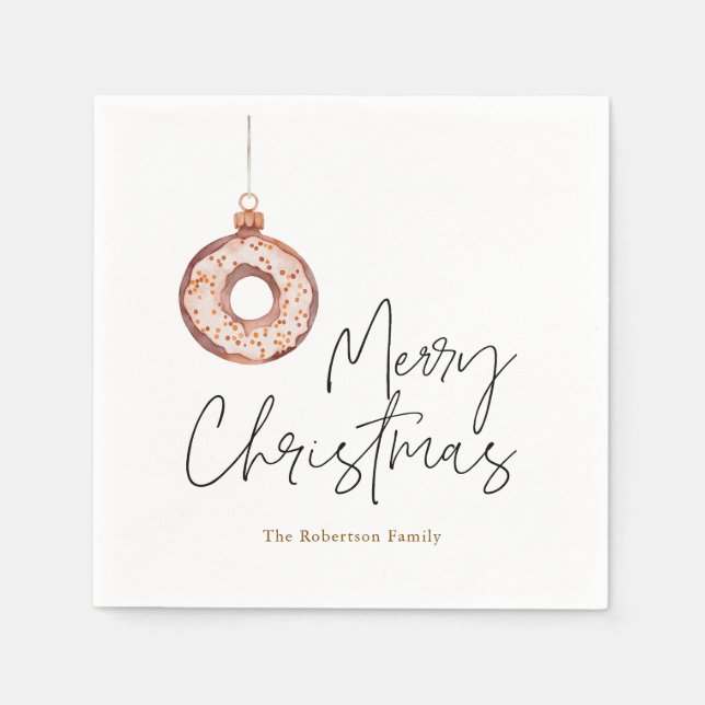 Minimalist Christmas Doughnut Ornament Napkin (Front)