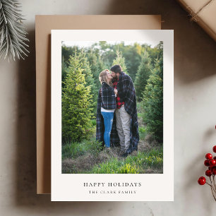 Minimalist Christmas   Elegant Chic Simple Photo Holiday Card