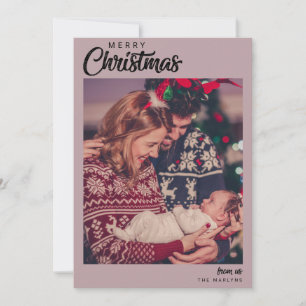 Minimalist Christmas Family 2 Photos Holiday Card