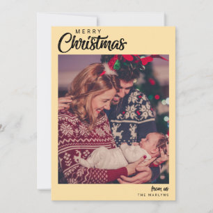 Minimalist Christmas Family 2 Photos Holiday Card
