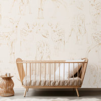 Minimalist Christmas Gold Deer Pattern