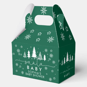 Minimalist Christmas Green Baby Shower Favour Box