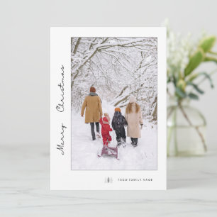 Minimalist Christmas Greeting Custom Family Photo Holiday Card