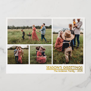 Minimalist Christmas Greetings Family Photo