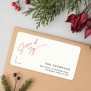 Minimalist Christmas Holiday Mailing Address Label