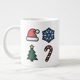 Minimalist Christmas Icons Large Coffee Mug