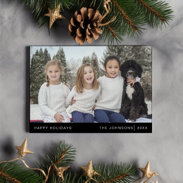 Minimalist Christmas Modern Family Portrait Simple Holiday Card (Creator Uploaded)
