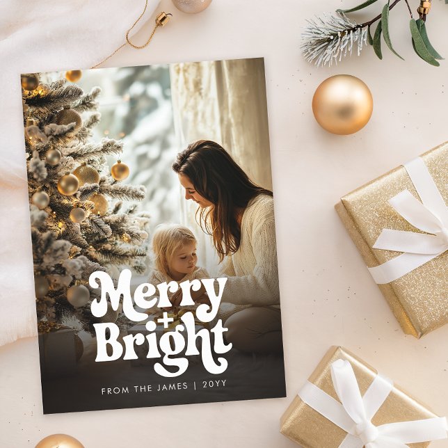 Minimalist Christmas Modern Stylish Family Photo Holiday Card (Creator Uploaded)