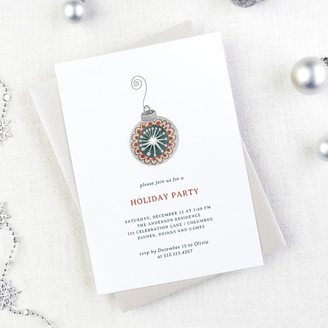 Minimalist Christmas Ornament | Holiday Party Invitation (A minimalist and elegant holiday party invitation)