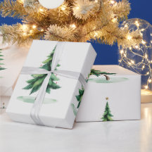 Minimalist Christmas Pine Tree Wrapping Paper – Ho
