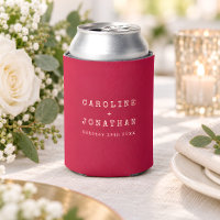 Minimalist Christmas Red Names Wedding Favour
