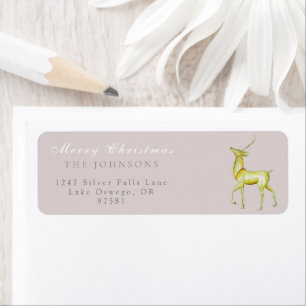 Minimalist Christmas Reindeer Return Address