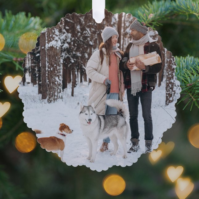 Minimalist Christmas | Scandi Slate Grey Photo Tree Decoration Card (Creator Uploaded)