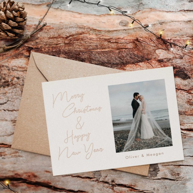 Minimalist Christmas Script Foil Holiday Card (Creator Uploaded)