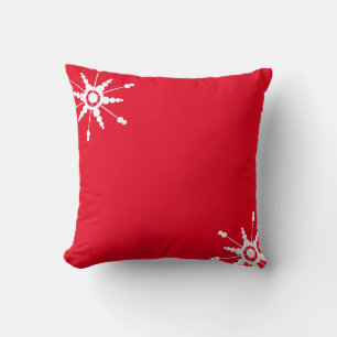 Minimalist Christmas Snowflakes Festive Reversible Cushion