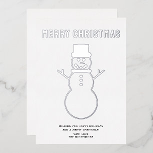 Minimalist Christmas Snowman Silver