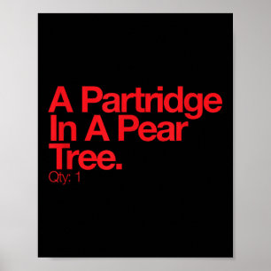 Minimalist Christmas T Shirt - Partridge In A Pear Poster
