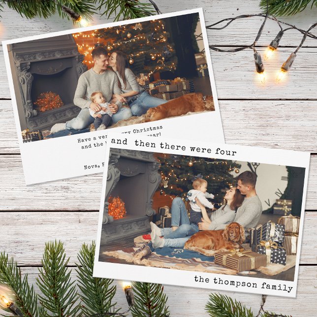Minimalist Christmas Then There Were Three Family Holiday Card (Creator Uploaded)