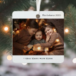 Minimalist Christmas Then There Were Three Family Metal Tree Decoration<br><div class="desc">Celebrate your first holiday season as a family of three with the Minimalist Christmas Then There Were Three Family Metal Ornament. This beautifully crafted ornament is designed to commemorate your family's special moments, featuring space for two cherished photos that highlight the joy of your growing family. Whether it’s your baby’s...</div>