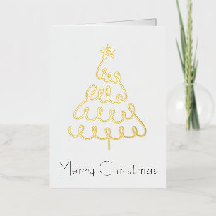 Minimalist Christmas Tree Card in Gold