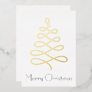 Minimalist Christmas Tree Christmas Card in Gold