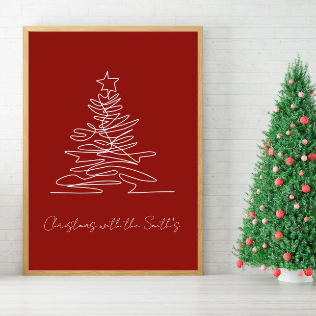 Minimalist Christmas Tree Family Holiday Poster (Creator Uploaded)