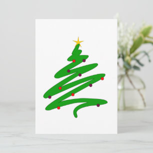Minimalist Christmas Tree Flat Holiday Card