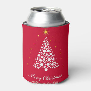 Minimalist Christmas Tree Illustration Can Cooler
