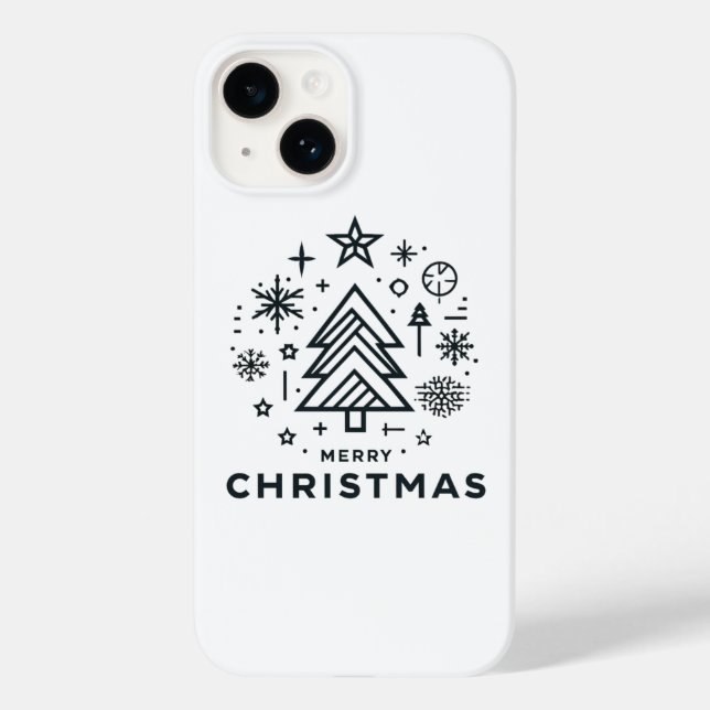 Minimalist Christmas Tree Merry Christmas Design Case-Mate iPhone Case (Back)