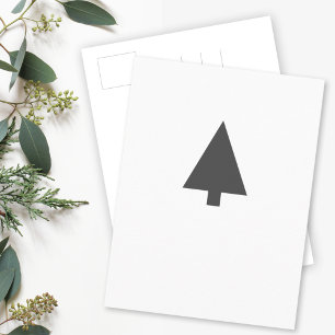 Minimalist Christmas Tree   Scandinavian Modern Postcard