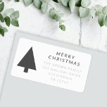 Minimalist Christmas Tree | Simple Return Address Label<br><div class="desc">Minimalist, bold and simple christmas tree silhouette design holiday labels in a 'scandi' scandinavian design style. The modern, minimal and bold design stands out from traditional christmas designs and is the perfect choice for the festive season. Can be easily personalised with your holiday message and return address details. In striking...</div>