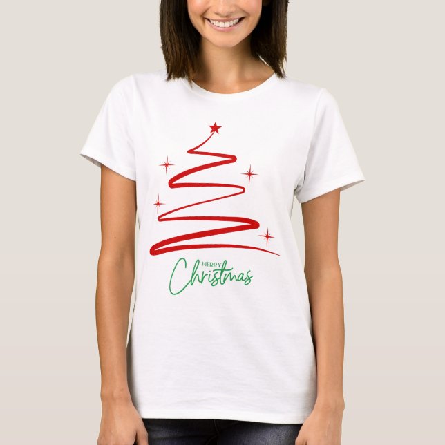 Minimalist Christmas Tree T-Shirt (Front)
