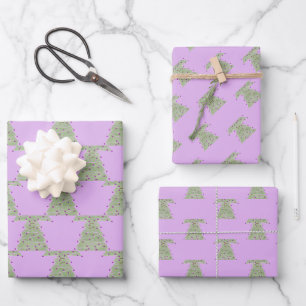 Minimalist Christmas Tree Wrapping Paper Sheet