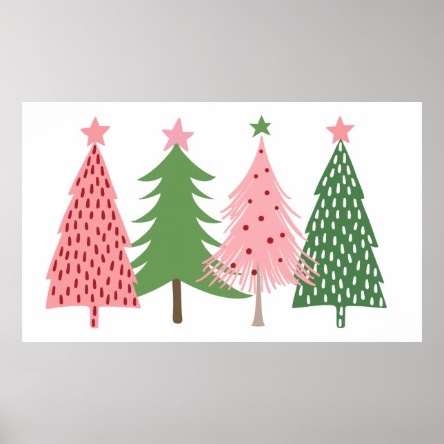 Minimalist Christmas Trees – Modern Holiday Forest Poster (Front)