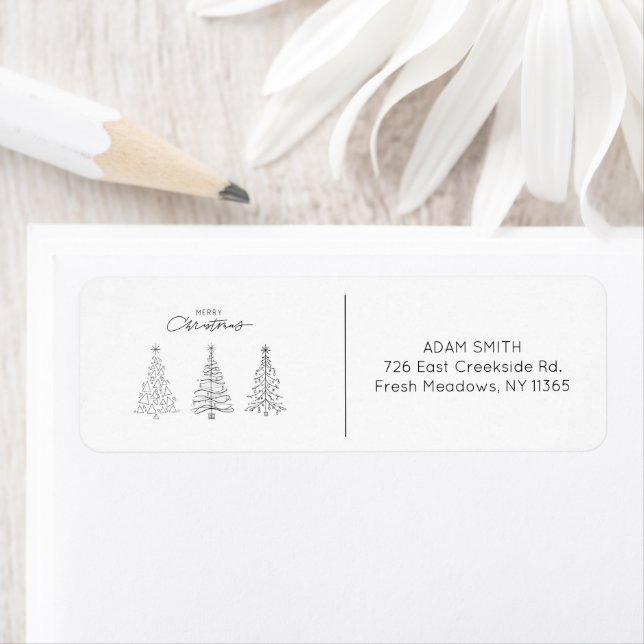 Minimalist Christmas Trees  Return Address  (Insitu)