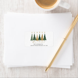 Minimalist Christmas Trees Return Address Label