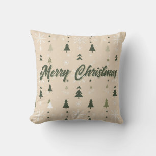 Minimalist Christmas Trees & Snowflakes  Cushion