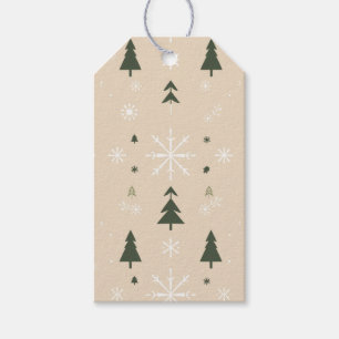 Minimalist Christmas Trees & Snowflakes Gift Tags