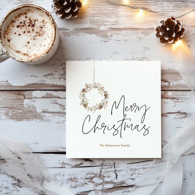 Minimalist Christmas Wreath Holiday Card (Creator Uploaded)