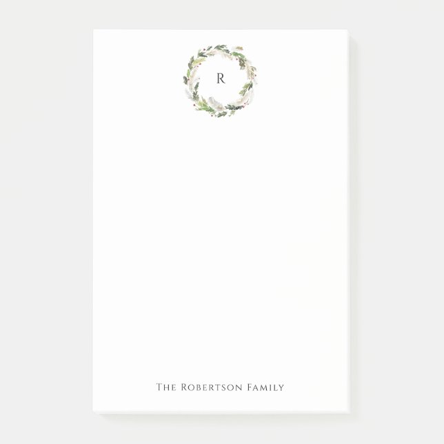 Minimalist Christmas Wreath Post-it Notes (Front)