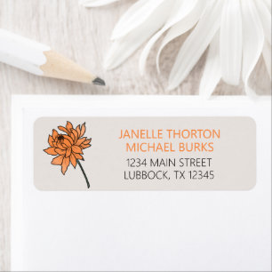 Minimalist Chrysanthemum Address Label