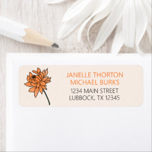 Minimalist Chrysanthemum Address Label