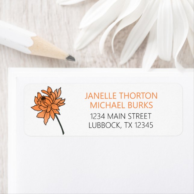 Minimalist Chrysanthemum Address Label (Insitu)