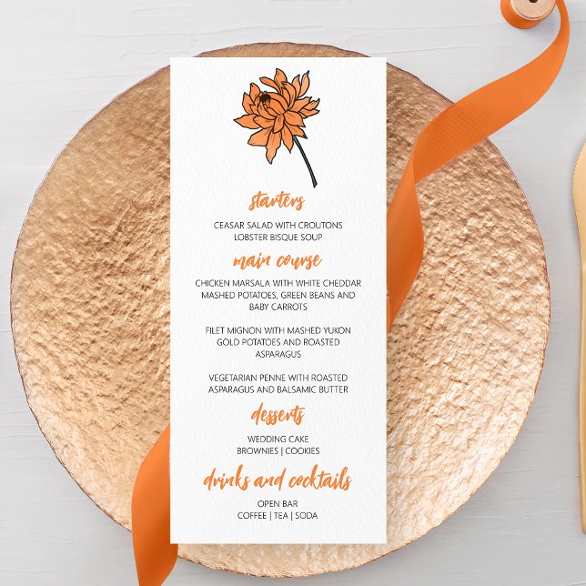 Minimalist Chrysanthemum Wedding Menu (Creator Uploaded)