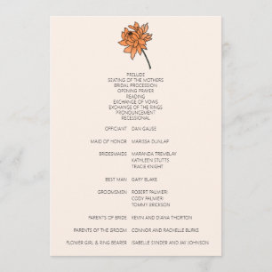 Minimalist Chrysanthemum Wedding Program Programme