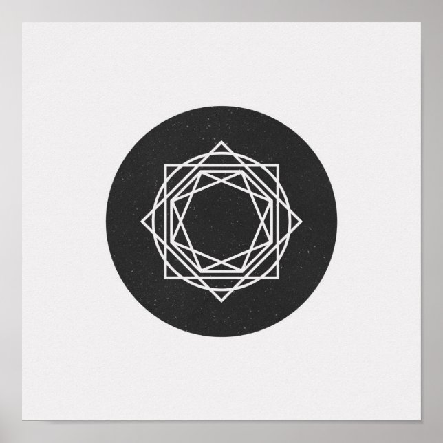 Minimalist Circle Black and White Poster (Front)