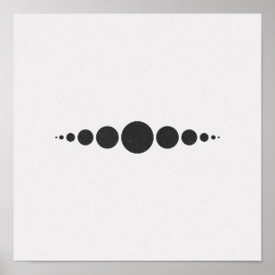 Minimalist Circles Black and White Poster